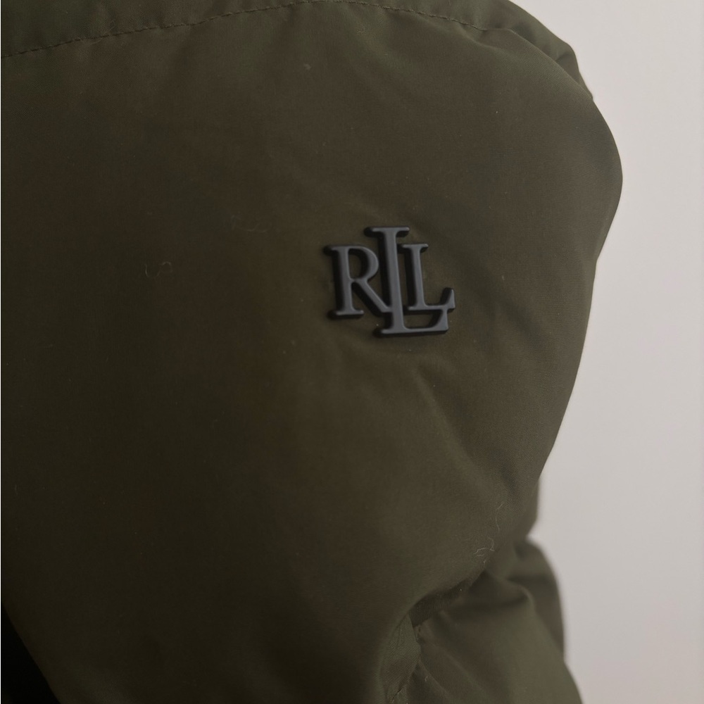 Lauren Ralph Lauren Oversized Pillow Hood Collar Quilted Down Jacket Coat Loden - Picture 7 of 7